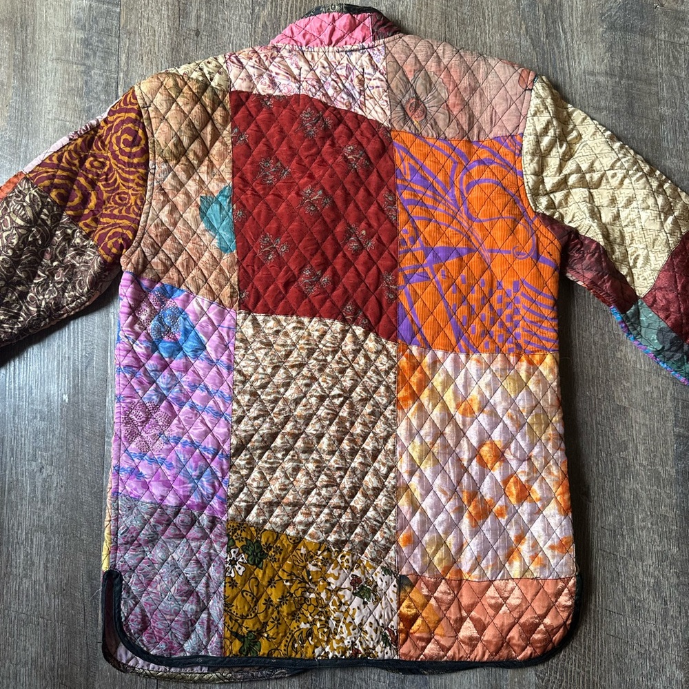 Quilted Sacred Threads Button Up Lightweight Jack… - image 2